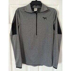 Victoria's Secret  PINK Gray/Black Mesh Women's Small  1/2 Zip Jacket EUC